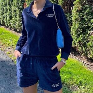 Sporty & Rich Navy Terry Cloth Set